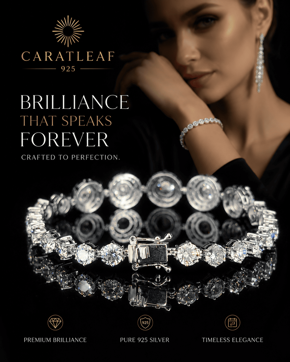 Cascade Graduated Halo Bracelet