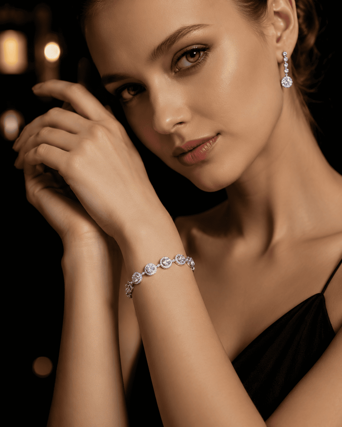Cascade Graduated Halo Bracelet