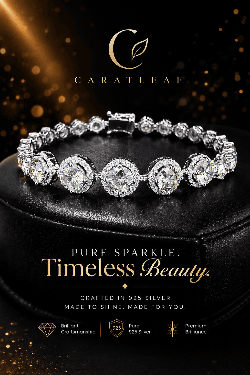 Cascade Graduated Halo Bracelet