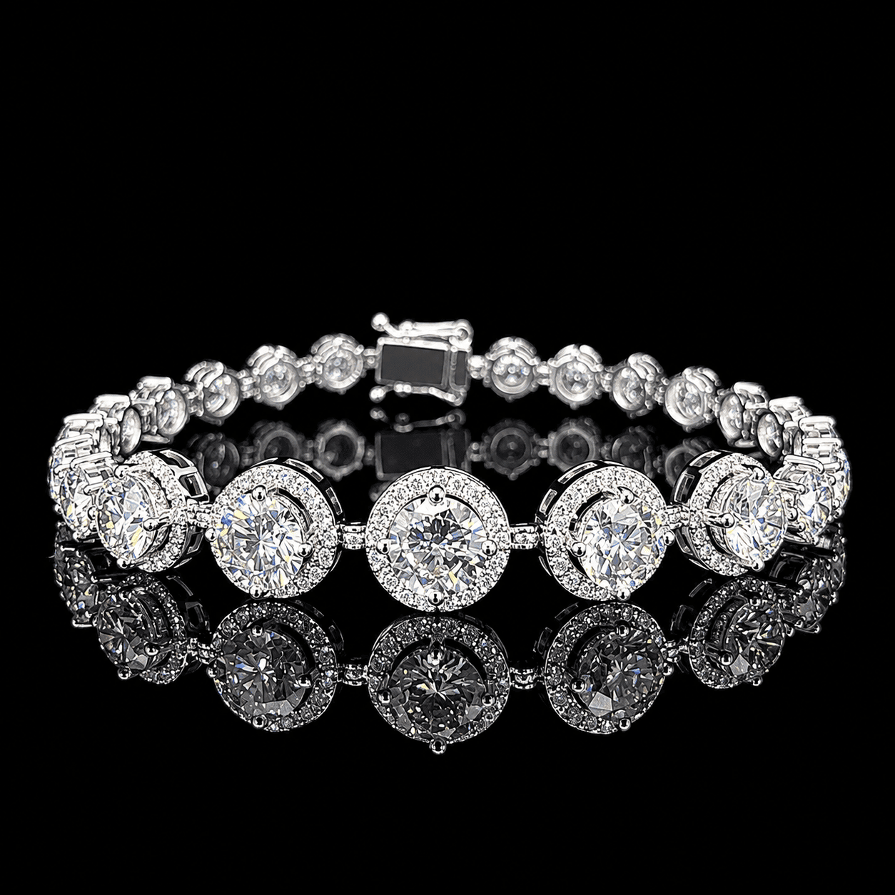 Cascade Graduated Halo Bracelet