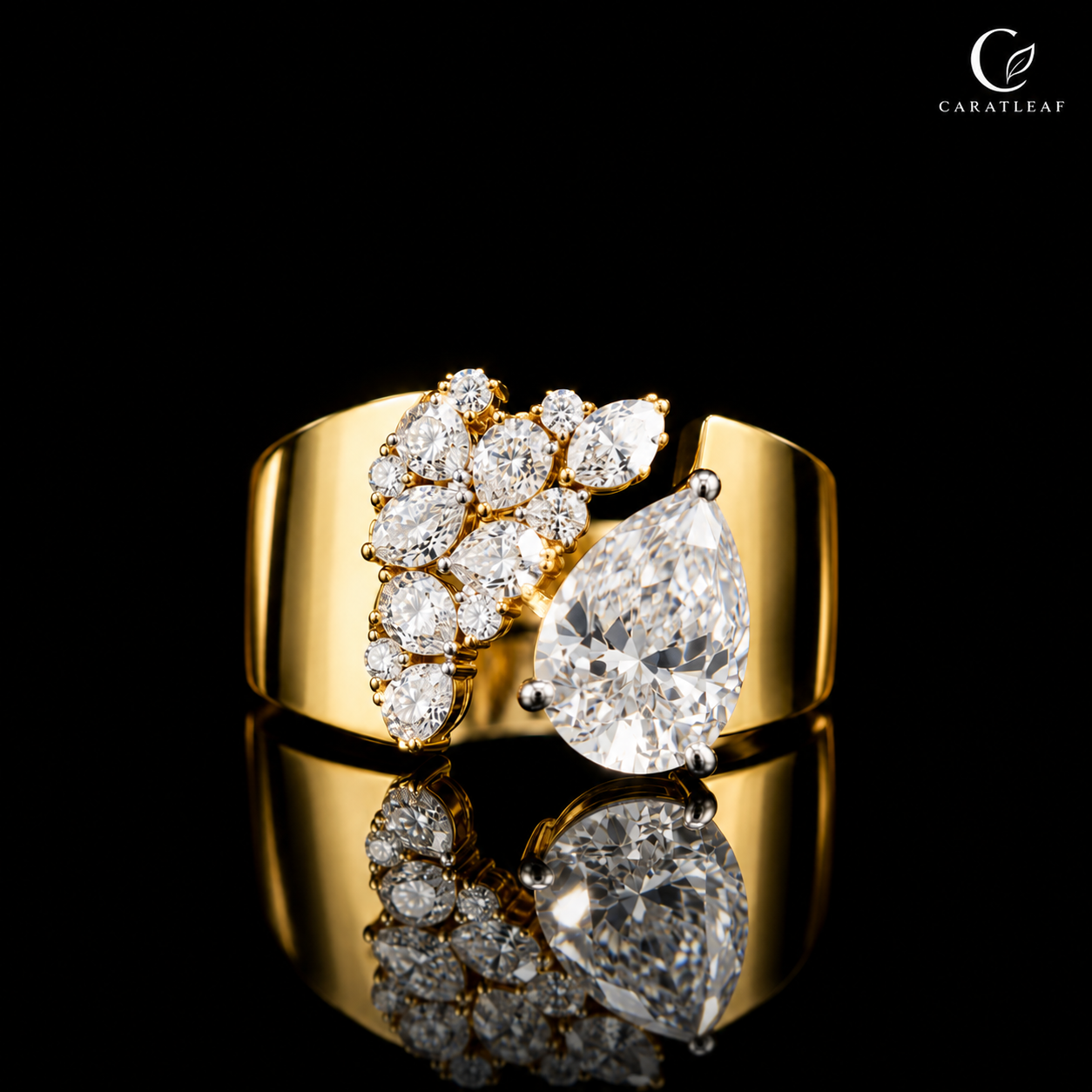 Verdant Pear Cluster Bypass Ring