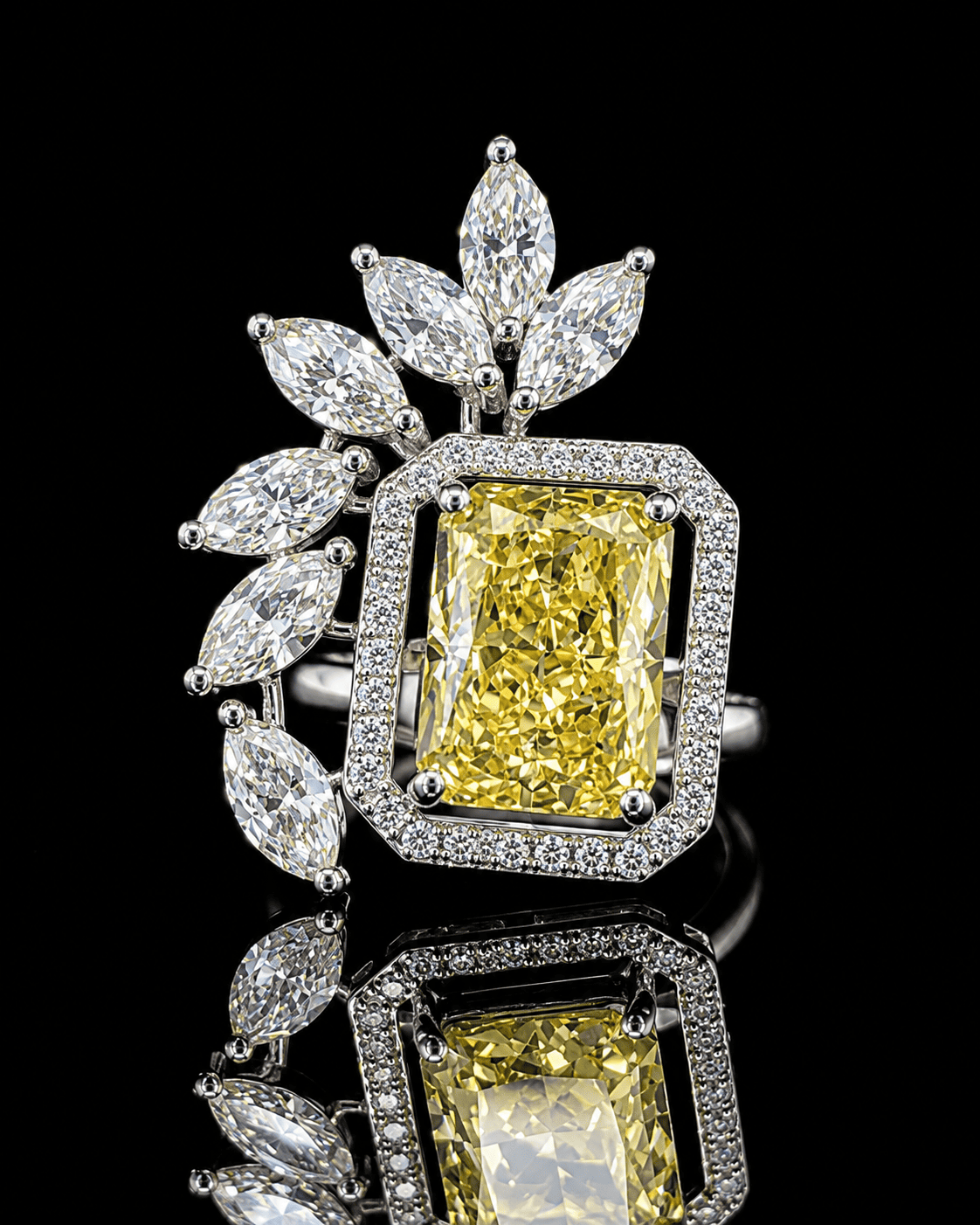 yellow radiant cocktail ring