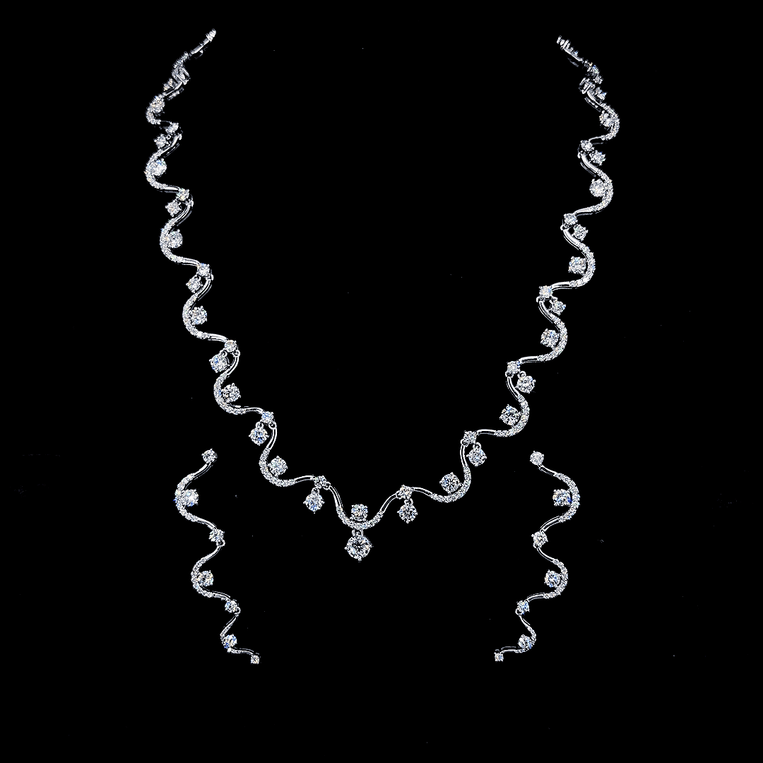 Ripple Wave Necklace & Earring Set
