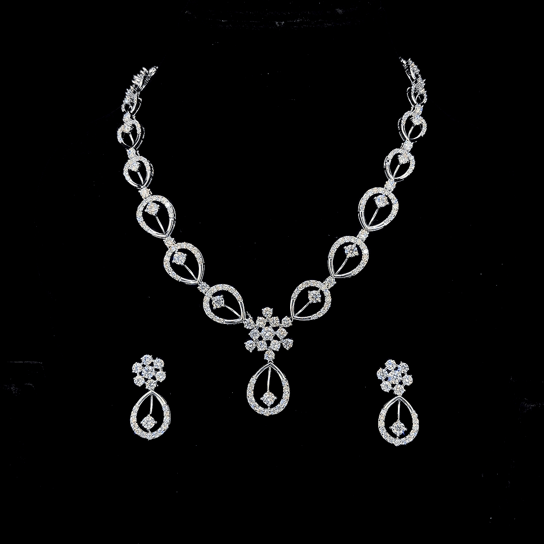 Snowflake Teardrop Necklace & Earring Set