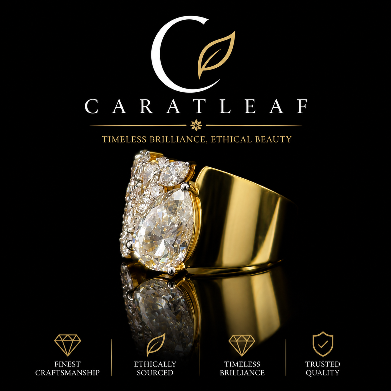 Verdant Pear Cluster Bypass Ring